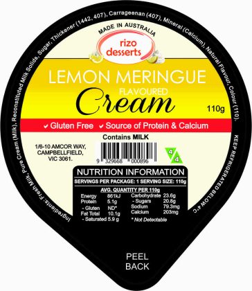 Lemon Meringue Flavoured Cream