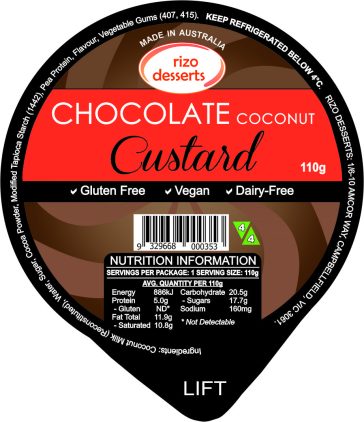 Chocolate Coconut Custard Vegan