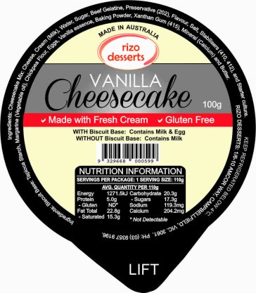 Vanilla Cheesecake (no base)